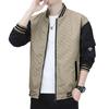 Høst Vår Menn Baseballjakke Ståkrage Glidelås Kontrastfarge Pluss Størrelse Løs Tynn med Lommer Reisejakke Middelaldrende Mann Sport Overbekledning
