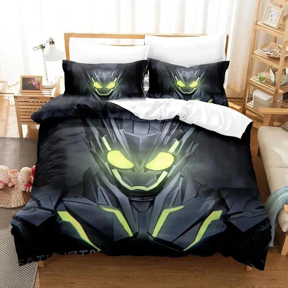 Anime Kamen Rider Zero-One Bedding Set Duvet Cover Pillowcase King Queen Size Boys Adult Bedding