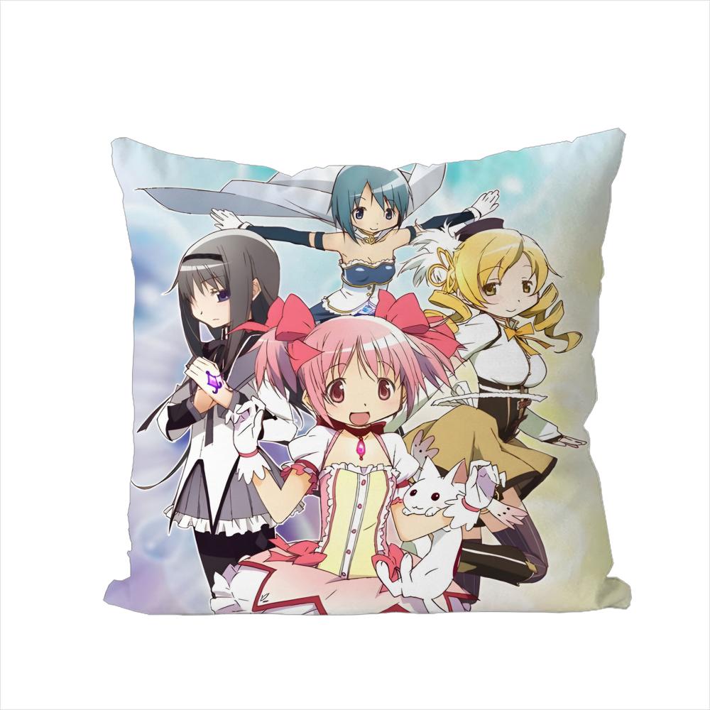 Puella Magi Madoka Magica Pillow Case For Car Sofa Decorative Home Doublesided Print Plush Square Throw Pillow Cushion Cover