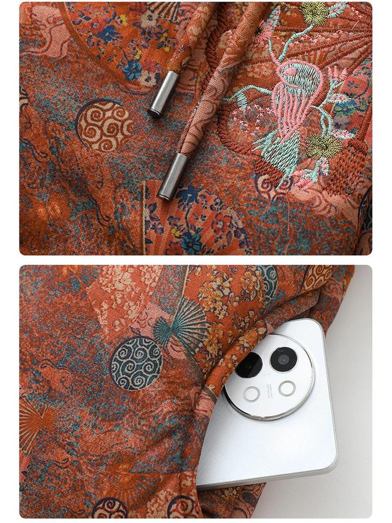 Winter Plus Velvet Coat for Middle-Aged and Elderly Women, Elegant Chinese Style Mother's Clothing, Warm Thick Cotton Jacket.