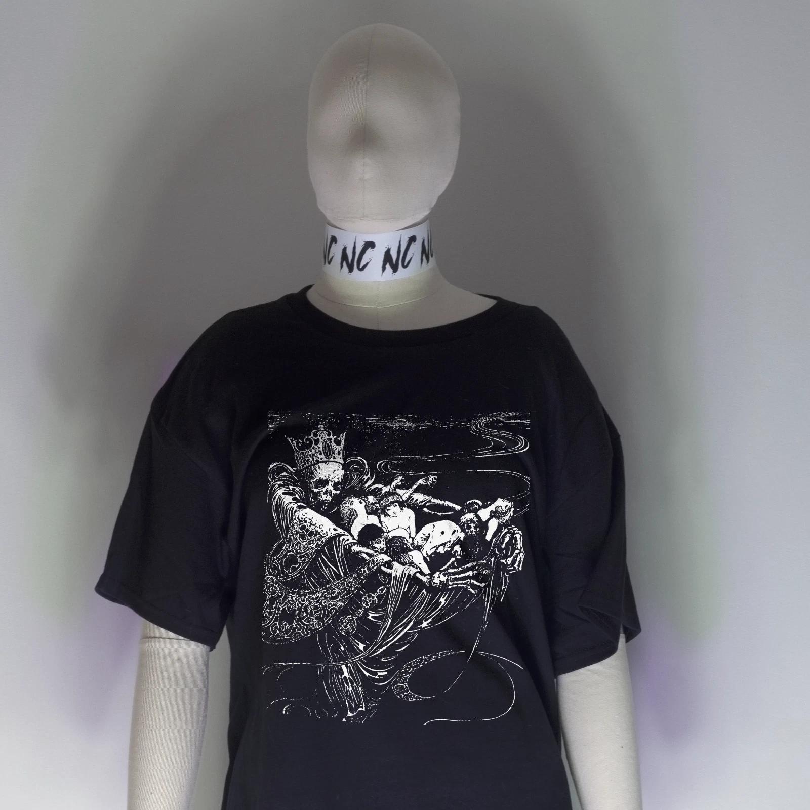 Ночные Каналы Рубашка KING S FEAST | Иллюстрация Хоррор Гравюра Гот Скелет L