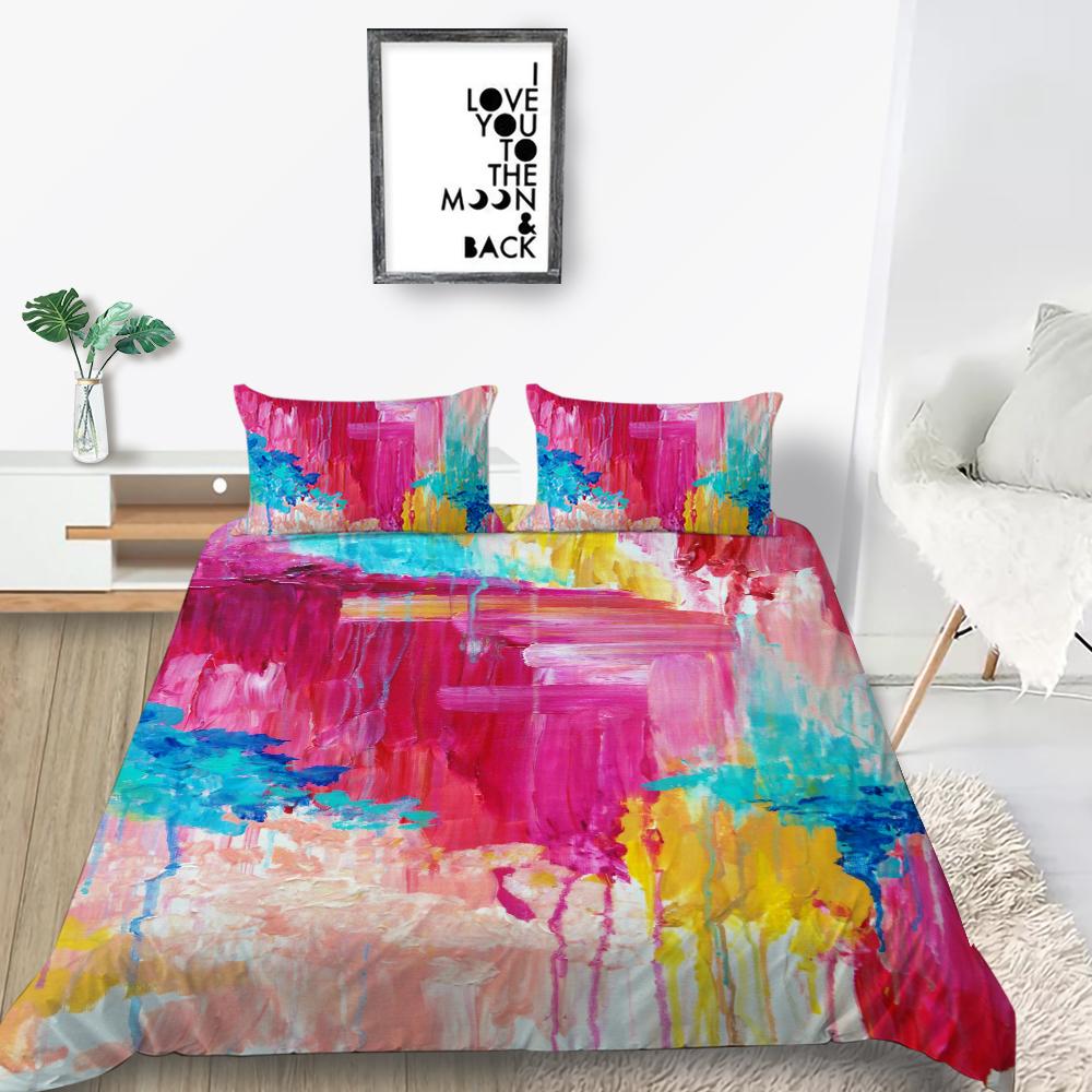 New Fashion Rainbow Duvet Cover Home Bedspreads Highly Quality Pillowcase Queen Single Size Bedding Luxruy Bedding Cover Sets
