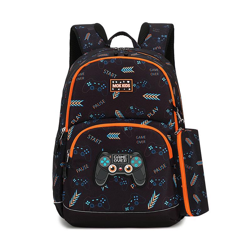 Mok Lightweight Double Shoulder School Backpack & Pencil Case Set for Girls, Grades 1-6