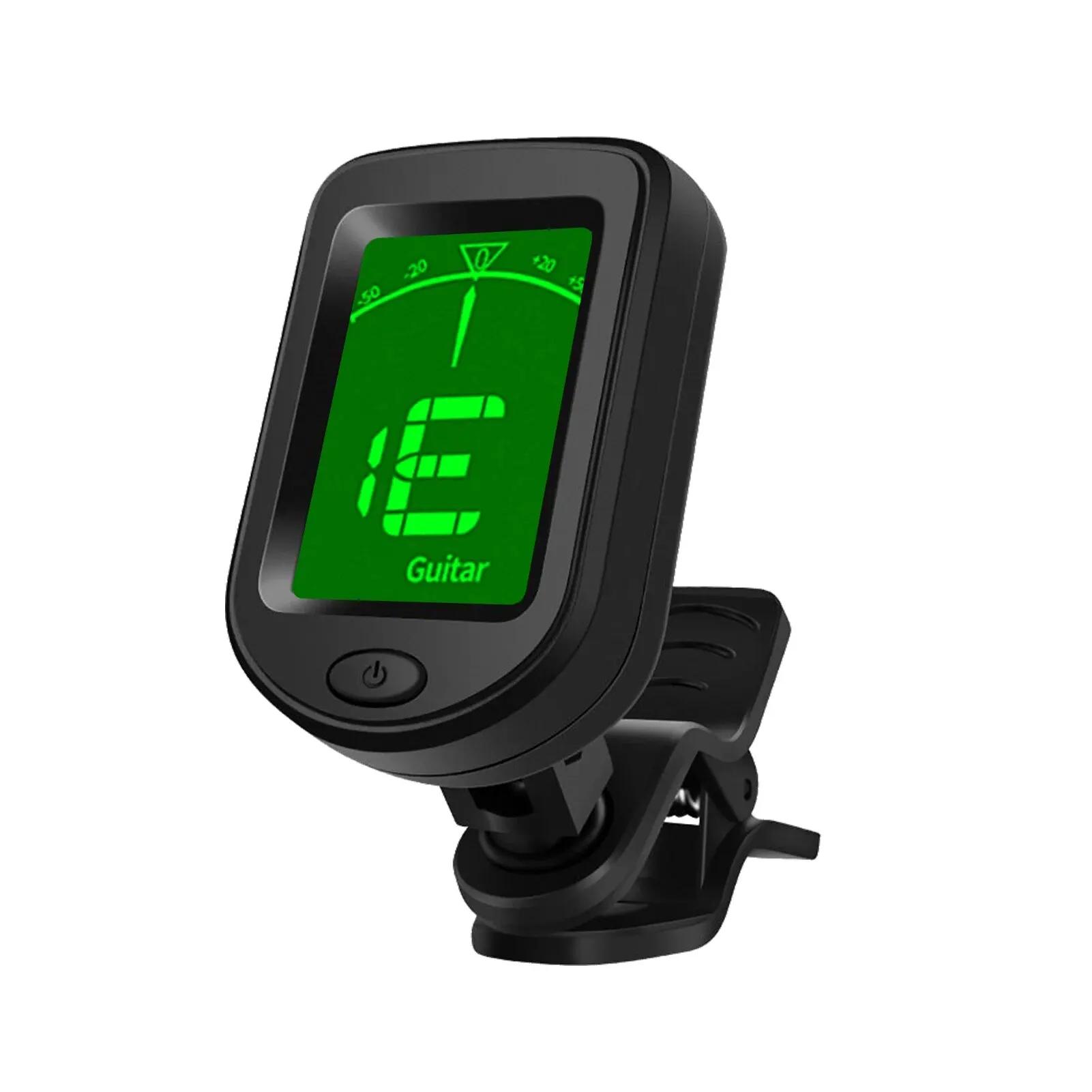 T-02 Guitar Tuner Clip-on Chromatic Digital Tuner LCD Display Mini Tuner String Instrument Accessories for Guitar Ukulele Violin чёрный