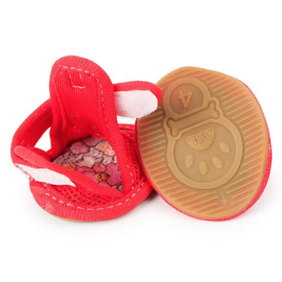4 Stuks Huisdier Schoenen Effen Kleur Antislip Rubberen Zool Hond Sandalen Schoenen voor Buiten