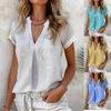Women's Fashionable Casual Solid Color V-Neck Top Pullover Top V-Neck Top Pullover Top