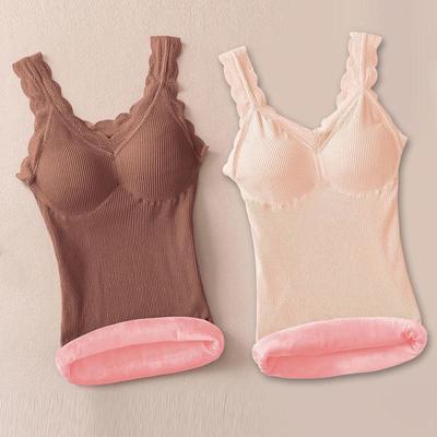 Varm sammetsväst i plusstorlek för kvinnor – Tjock, sexig underdel med hängslen