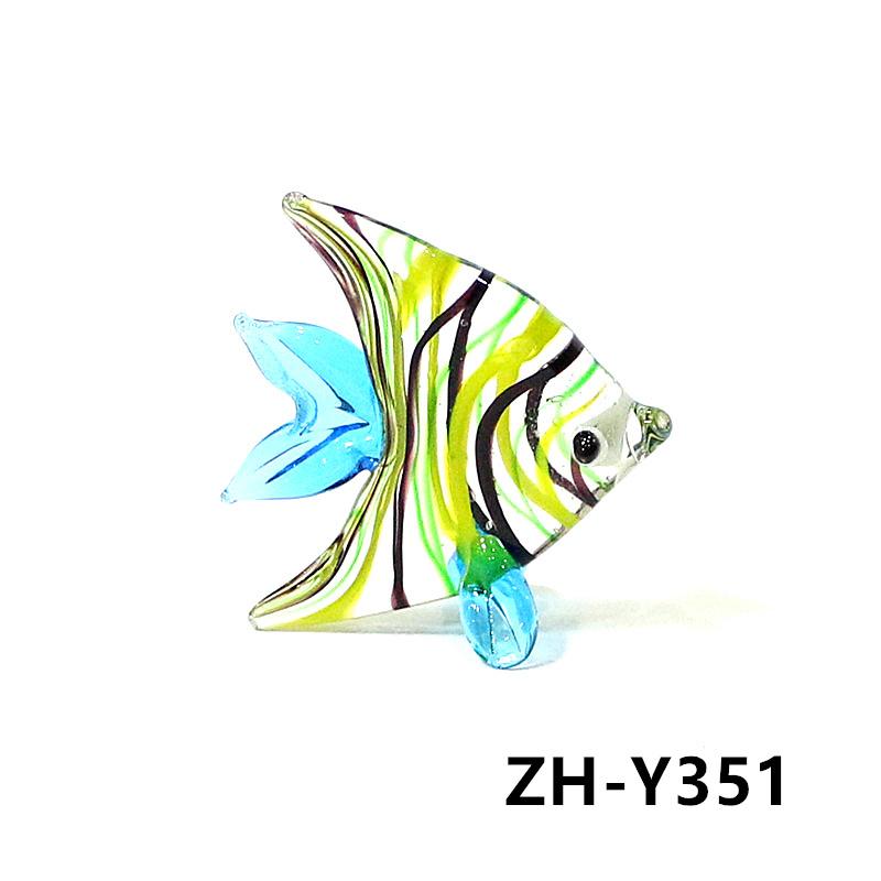 Mini Ocean Fish Figurine Cute Glass Sea Fish Ornaments for Diy Home Desktop Fairy Garden Micro Landscape Aquarium Decor Supplies