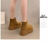Fuzzy Winter Snow Boots: Cold-Proof, Thick-Soled for Men & Women, Birken Style, Plus Velvet, Flat.