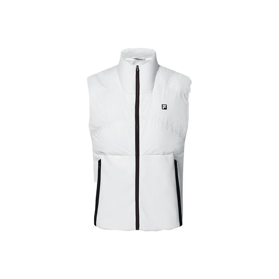 Fila Golf Series Solid Color Sports Stand Collar Down Vest Men Vests Jade-White A11M415906F-WT