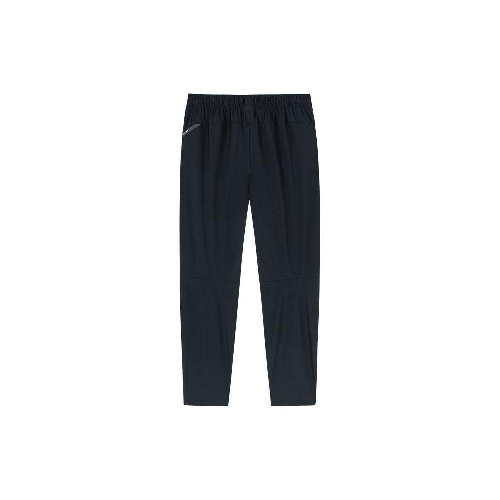 Anta Solid Color Letter Print Drawstring Straight Leg Pants Men Bottoms Black 152237328-2