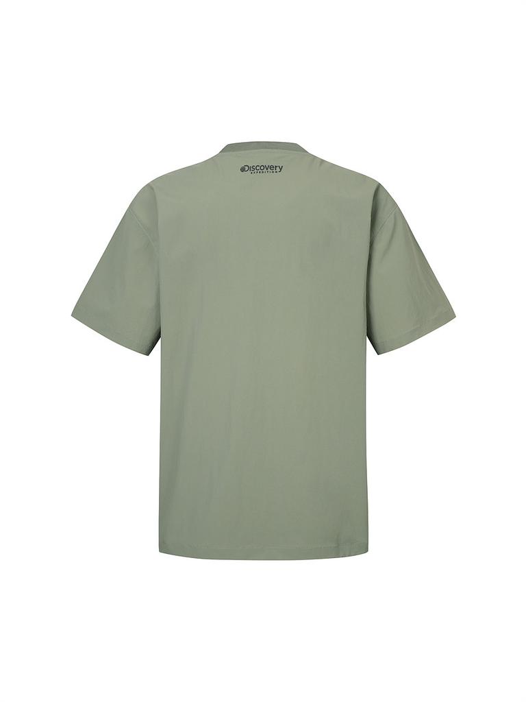 DISCOVERY EXPEDITION Freshvent Woven Men'S Multi-Pocket Short Sleeve T-Shirt (L/Khaki)