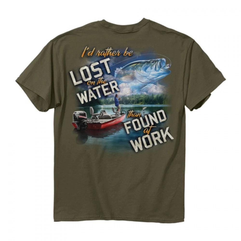 Buckwear Fishing Tee Lost on Water Found at Work Buckwear T shirt M