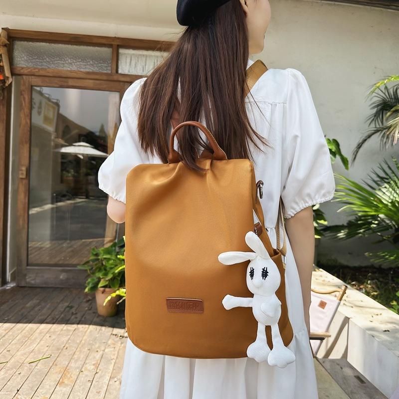 School bag 2025 new lightweight waterproof mommy bag solid color large capacity going out portable backpack versatile backpack