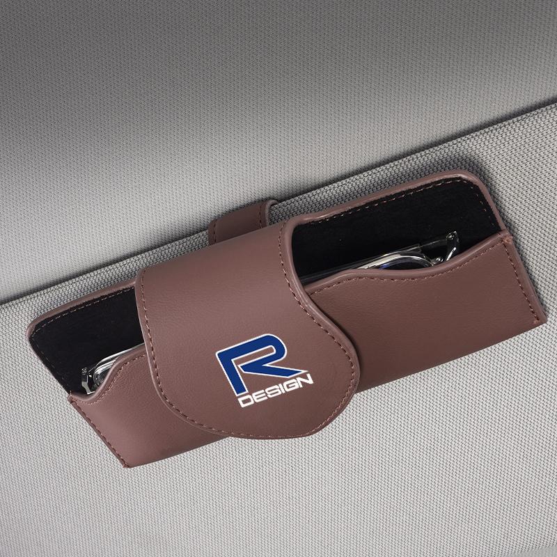 Car Glasses Case Sun Visor Leather Eyeglass Clip Auto Interior For Volvo Rdesign XC60 XC90 V40 EX30 S60 C30 V70 S90 XC40 V50 V60