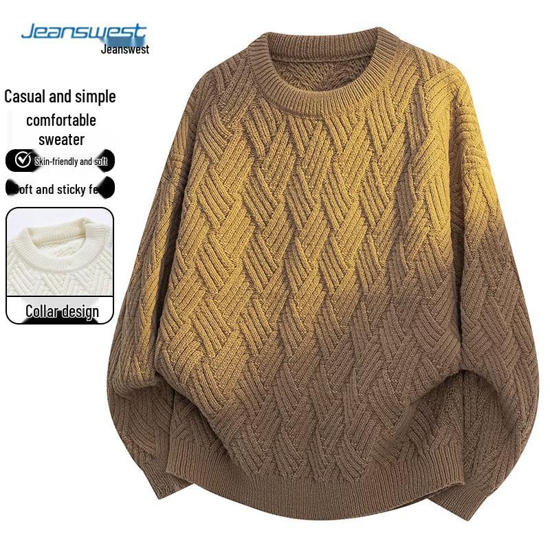 Jeanswest Men's Casual Crew Neck Pullover Sweater