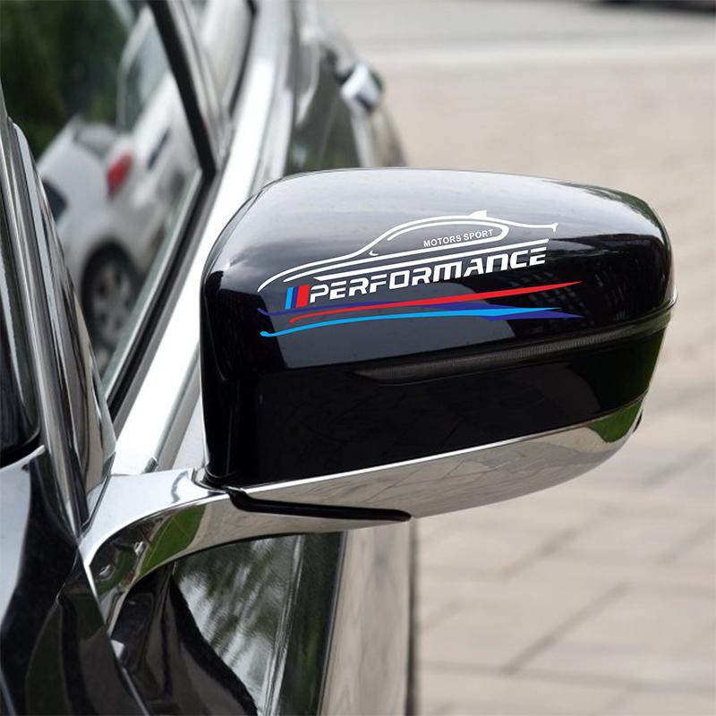 2pcs M Power Performance Car Rearview Mirror Sticker for BMW 1 3 4 5 7 Series F18 F10 F25 F30 F31 F34 GT X1 X3 X4 X5 X6 F15 F16