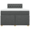 Box Spring Bed with Mattress Dark Gray 120 x 200 cm Fabric
