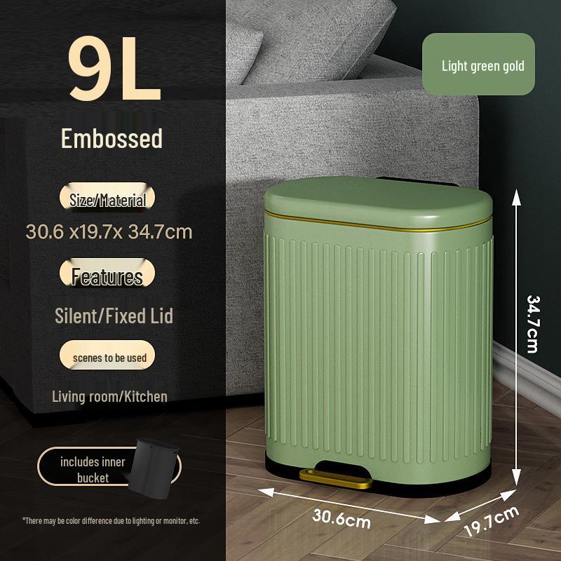 Stainless Steel Soft-Close Foot-Operated Trash Can for Kitchen, Living Room, and Bathroom