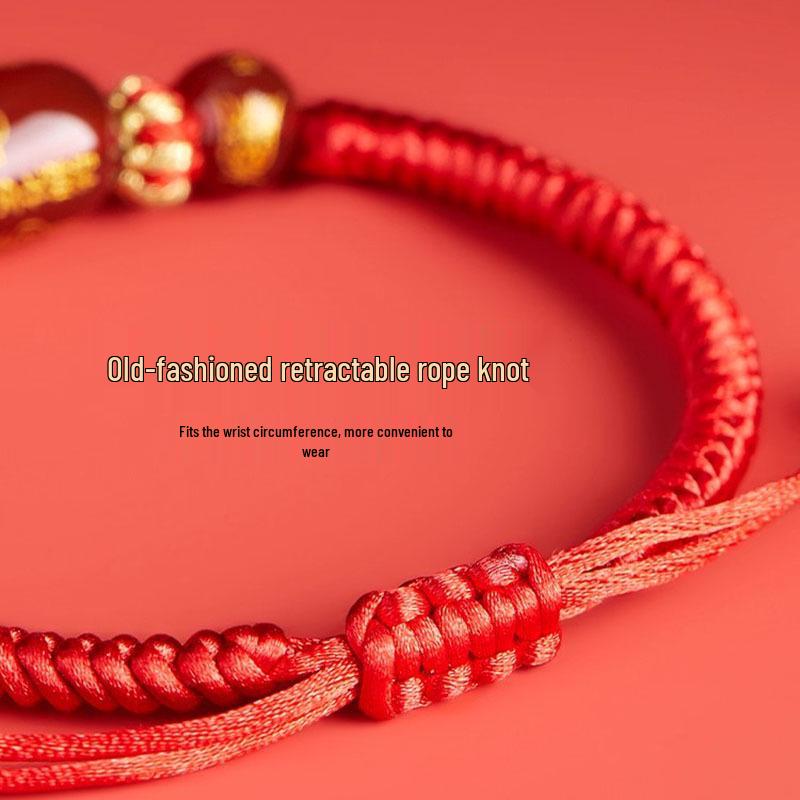 2026 Year of the Horse Zodiac Red Rope Bracelet - Women's/Men's Tai Sui Protective Charm for Horse, Rat, Ox, Rabbit Signs