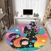1PC Galaxy Cat Office Round Area Rug,  Mat Suitable ForOffice, Under Office Chairs Bedroom Living Room Home Decor, Room Deco