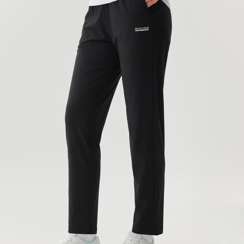 Skechers Solid Color Long Lace-Up Casual Pants Women Bottoms P226W233-0018