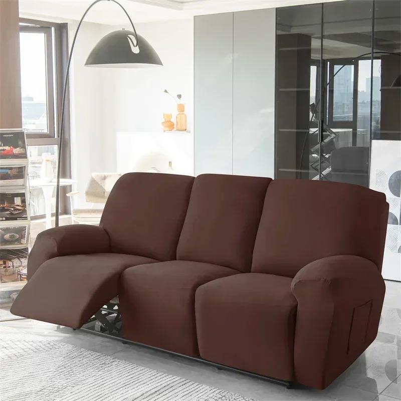 1 3 Seat Recliner Sofa Cover for Living Room Elastic Reclining Chair Cover Protection Non-slip Relax Armchair Couch Slipcovers