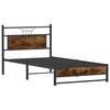 Bed Frame without Mattress Smoked Oak Finish 100x200 cm Wood Based Material