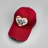 Cave Wind Love Embroidery Baseball Cap Men'S And Women'S Sunshade Edging Casual Cap