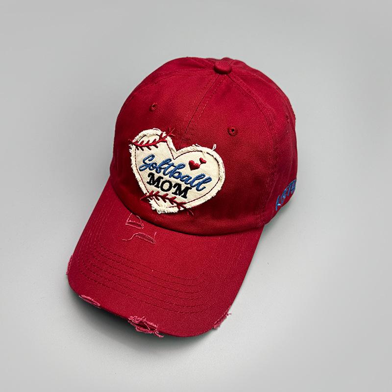 Cave Wind Love Embroidery Baseball Cap Men'S And Women'S Sunshade Edging Casual Cap