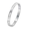 Rose Gold Titanium Steel Bracelet for Women - Non-fading, Stainless, with Three Diamonds, Simple & Fashionable Design.