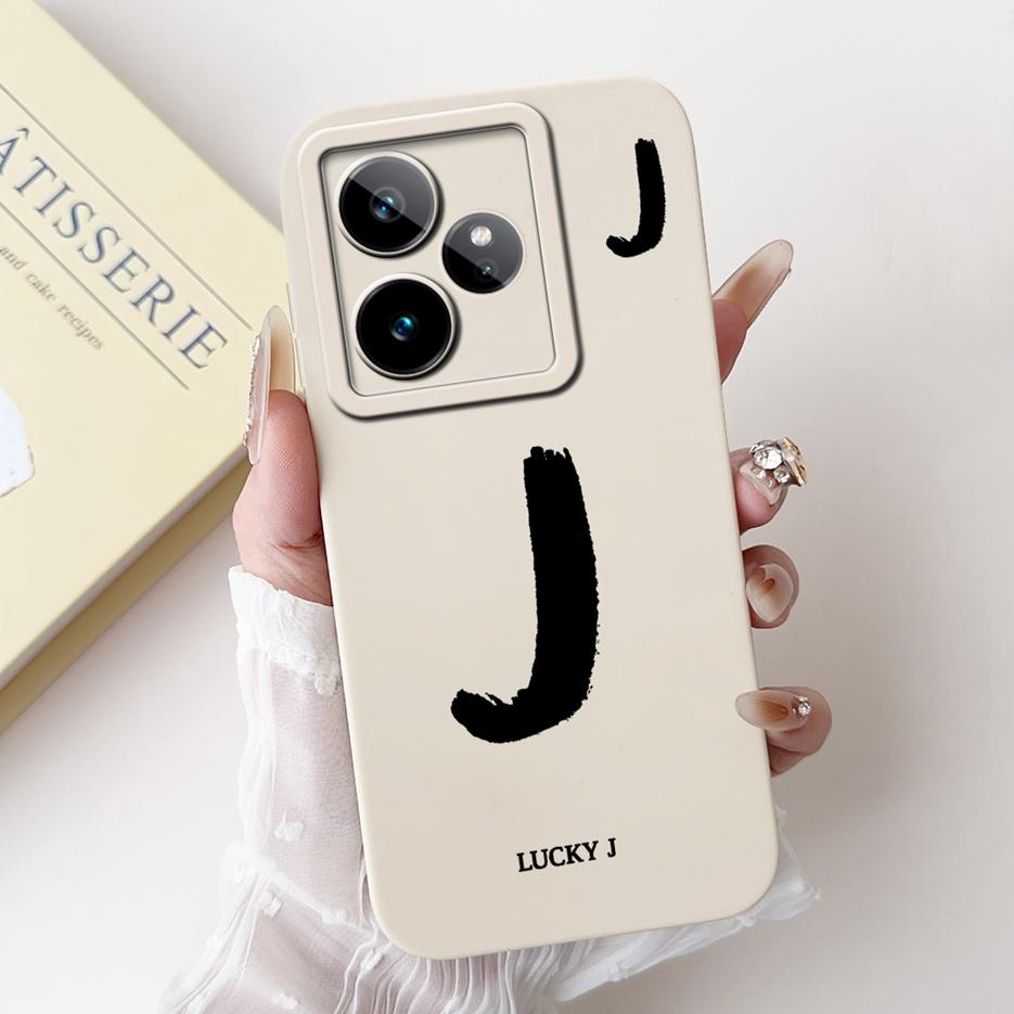 For Realme GT7 5G Case RMX5061 Cute Lucky Letters Cover Soft TPU Matte Phone Case For Realme GT 7 Pro GT7 T 7T GT7T Fundas Coque