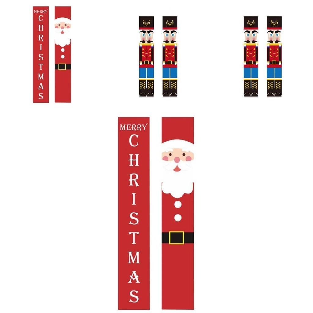 Merry Christmas Knight Santa Snowman Hanging Banner Xmas Party Decor