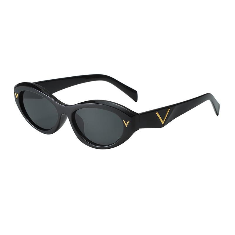 Trendy Cat Eye Sunglasses For Women UV Protection High End Letters V Design Personalized Fashion 77115