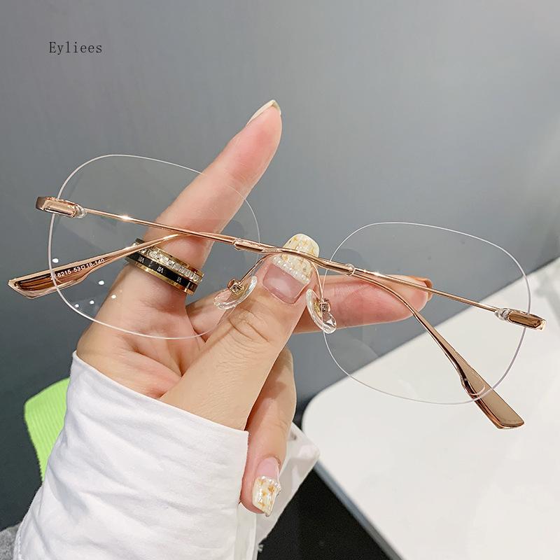 Gjennomsiktige databriller Rammeløse Kvinner Menn Anti Blått Lys firkantede Briller Blokkerende Briller Optiske Briller Briller