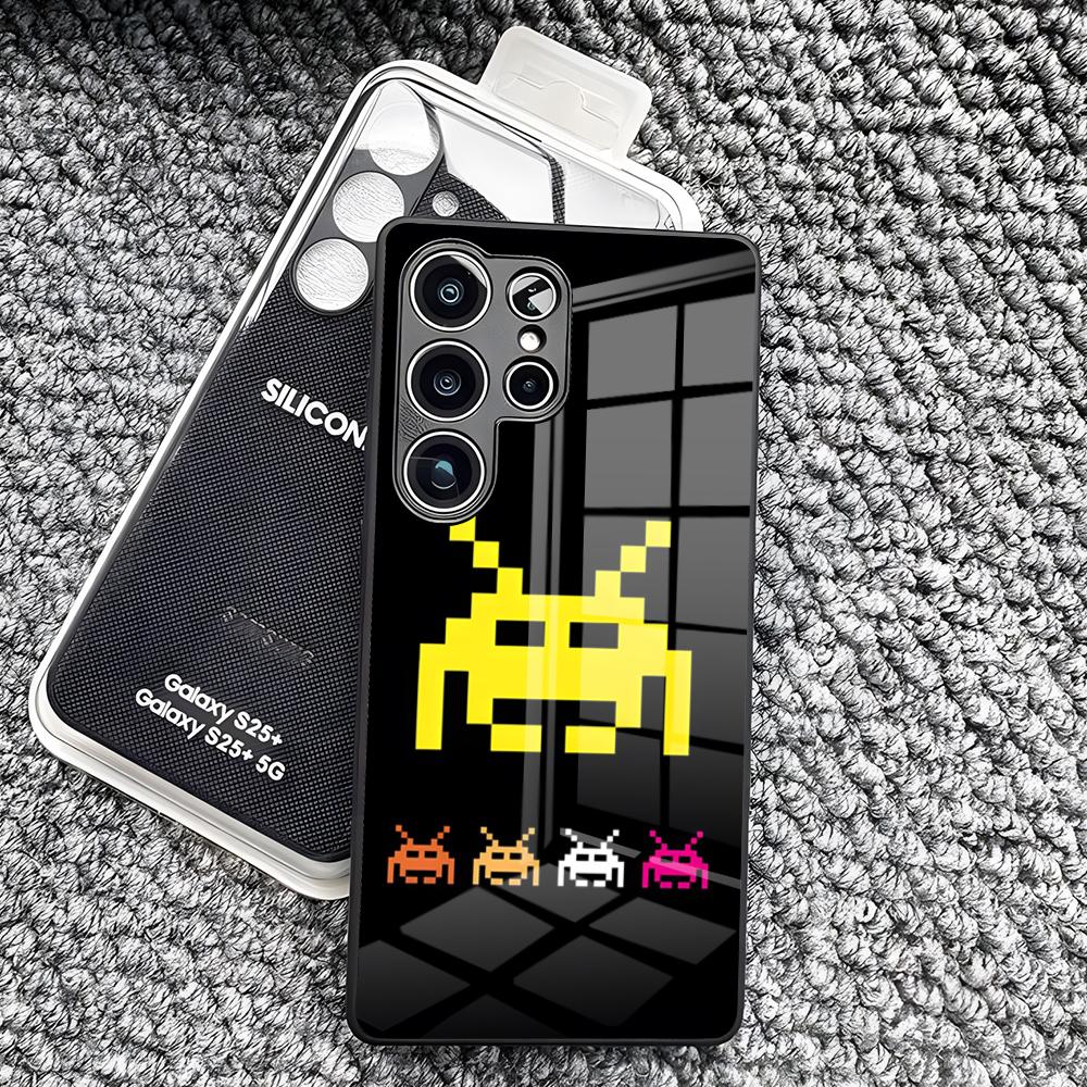 

Game Space Invaders Phone Case For Samsung S26 Ultra S25 Edge Ultra S23 S22 S21 S20 Ultra Plus S24 Fe A25 Glass Cover Samsung S22 Ultra