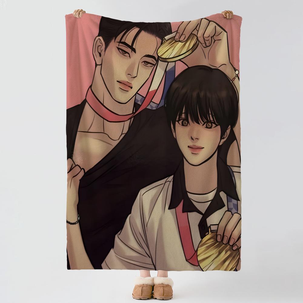 Manhwa PPearl Boy Throw Soft Warm Flannel Blanket Multiuse Throw for Bed Sofa Office Air Conditioning Nap Blanket