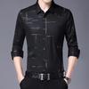 Danmo Summer Men Business T-Shirt Men's Ice Silk Lapel Striped Polo Shirt