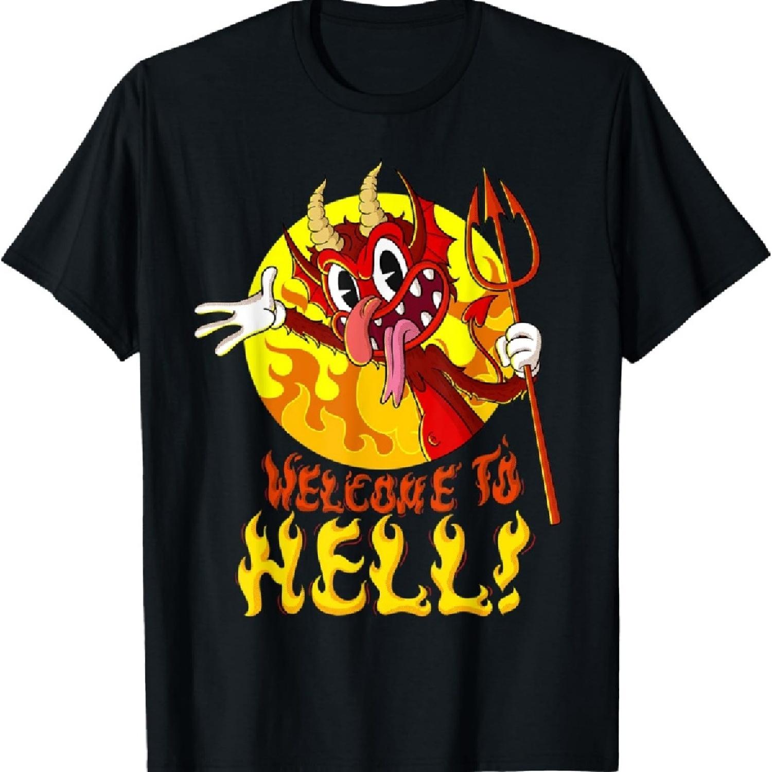 

Blackcraft Satan Lucifer Vintage Cartoon Welcome to Hell T-Shirt S