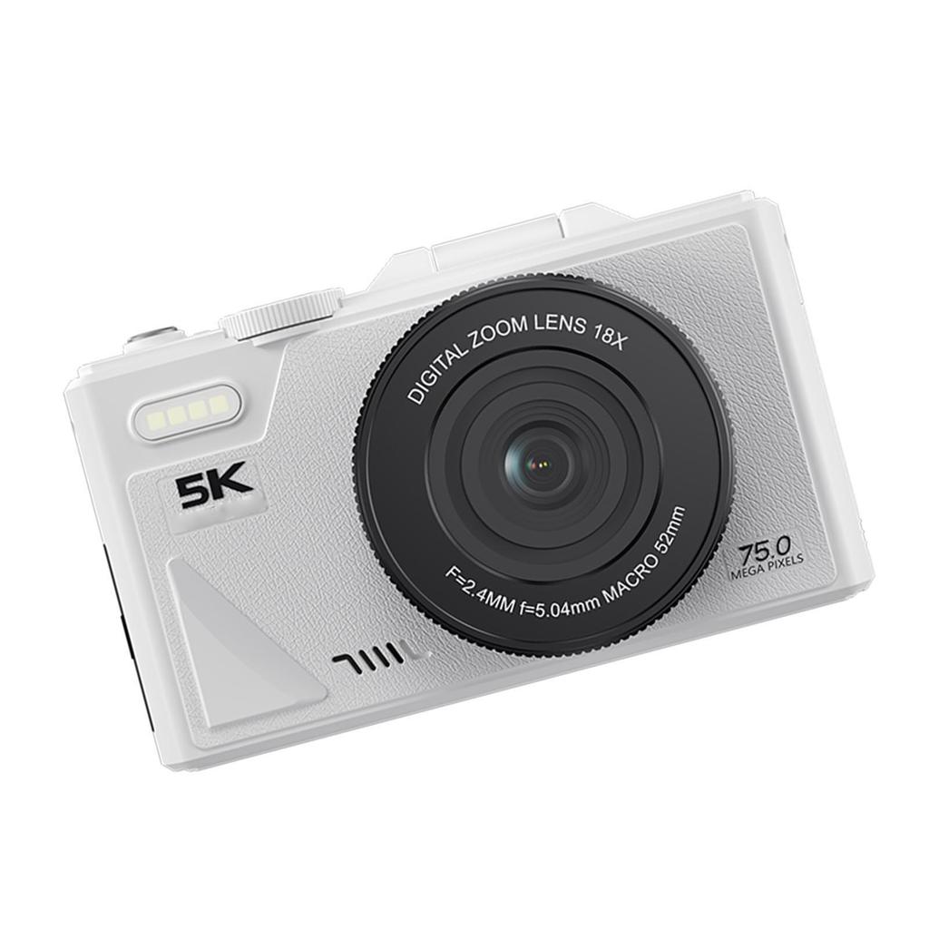 Digital Camera 5K 75MP HD 18X Zooming Autofocus 180 Degree   Screen Anti Shake Retro Digital Camera for Selfie Travel