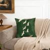 Japanese Emerald Green White Crane Bird Pillow Covers 18x18, Japandi Home Decor, Traditional Oriental Asian Minimalist Birds Pillow Cover Pillowcase