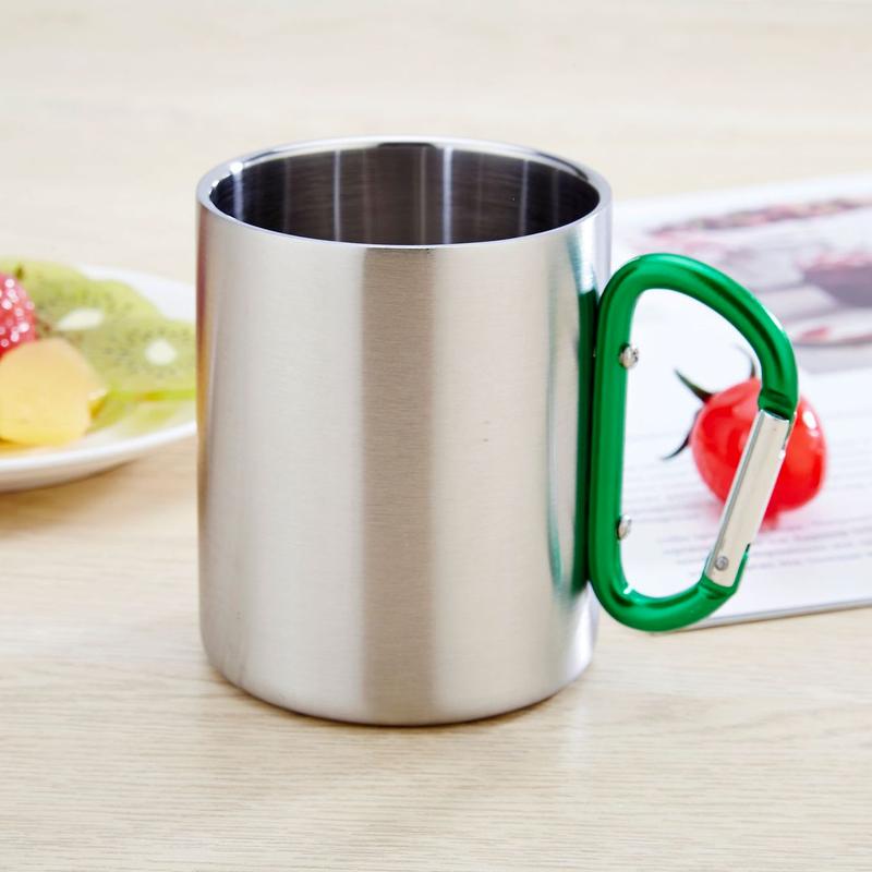 Sprzęt zewnętrzny Kubek górski 350 ml Kubek z karabińczykiem ze stali nierdzewnej Kubek kempingowy zastawa stołowa