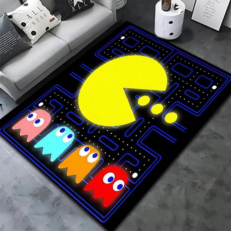 Pac-Man Carpet Rug for Living Room Bedroom Home Sofa Decoration,Kids play Non-slip Floor Mat