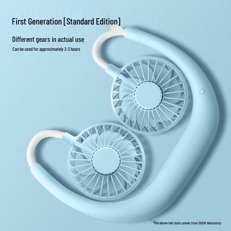 USB Portable Neck-Hanging Mini Fan: Compact, Foldable, Handheld Cooling for Dorms 1200mAh