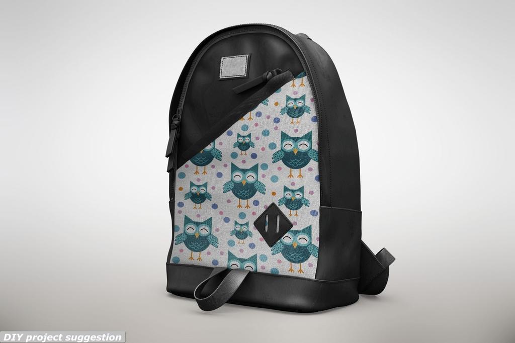 Outdoor Dekostoffe Oxford - Motiv Blaue Eulen Und Punkte I Dr091