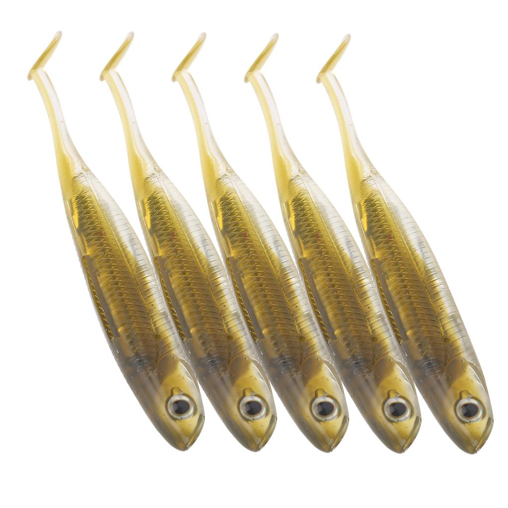 5pcs Artificial Fishing Bait Soft PVC Paddle Tail Shad Fish Lures Fish Tackle Accessory
