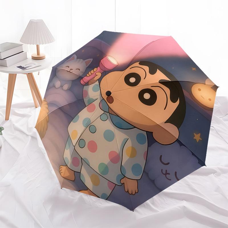 Crayon Shin-chan Automatisch Open/Sluit, 8-Ribs IJzeren Frame, Compact Opvouwbare Paraplu Alle Seizoenen 0808097
