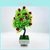 Realistic Cherries Tree Bonsai With Plastic Construction For Living Room Decoration