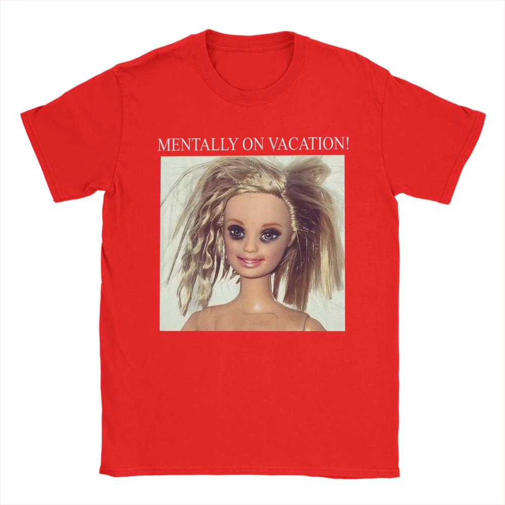 

Disgusting Doll Face Mentally on Vacation Men Women TShirt Beach Couple Hip Hop Casual Tee Shirt Short Sleeve Y2K Retro Top Tee L
