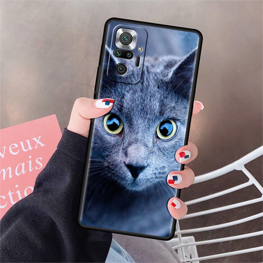 Pouzdro pro Xiaomi Redmi Note 10 9 11 Pro Měkké pouzdro na telefon 10S 9S K40 8 9A 9C 9T 7 10C 8T Silikonový kryt Roztomilé zvíře Kočka Skořápka Sac